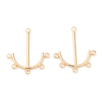 Brass Chandelier Component Links, Anchor, Real 18K Gold Plated, 28x23x1.5mm, Hole: 1.5mm