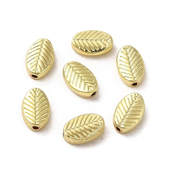 Alloy Beads, Leaf, Golden, 9x6x3mm, Hole: 1mm