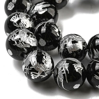 Natural Black Agate Beads Strands(G-C077-12mm-3B)-2