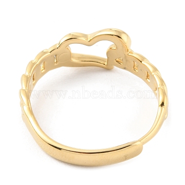 304 anillos ajustables con corazón hueco de acero inoxidable(RJEW-D002-13G)-2