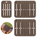 Wood Sewing Tool, Coconut Brown, Rectangle, 8.5x5x0.2cm, Hole: 3x5mm & 5.5x6.5mm, 10pcs(TOOL-GA0001-98E-01)