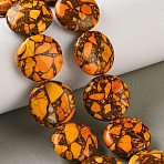 Synthetic Imperial Jasper Beads, Dyed, Flat Round, 20.5x7.5mm, Hole: 1.4mm, about 20pcs/strand, 16.14''(41cm)(GG-CBA0D66-03)