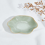 1Pc Ceramic Dipping Dish, Flower, Dark Sea Green, 100x100x30mm, Inner Diameter: 91x91mm(AJEW-LP0010-47)