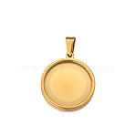 304 Stainless Steel Cabochon Settings, Flat Round, Golden, Tray: 15mm(STAS-TAC0816-002G-03B)