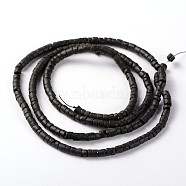 Natural Coconut Column Bead Strands, Black, 5.5x2~4.5mm, Hole: 1mm, about 179pcs/strand, 23.2 inch(COCB-O001-08)