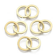 201 Stainless Steel Linking Rings, Quick Link Connectors, Laser Cut, Ring, Golden, 12x1mm, Inner Diameter: 9mm, about 2pcs/set(STAS-N091-128G)