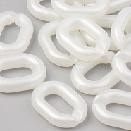 Opaque Acrylic Linking Rings, Quick Link Connectors, For Jewelry Cable Chains Making, Oval, WhiteSmoke, 19x14x4mm, Inner Diameter: 10.5x5.5mm, about 746pcs/500g(OACR-S038-004A-A07)