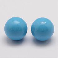 Brass Chime Ball Beads Fit Cage Pendants, No Hole, Sky Blue, 16mm(KK-G298-16mm-11)