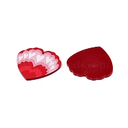 Printed Acrylic Pendants, Heart Shapes, Red, 34x37.5x2mm, Hole: 1.6mm(OACR-T028-15)