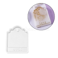 Pendant Silicone Molds, Resin Casting Molds, For UV Resin, Epoxy Resin Jewelry Making, Word Love, White, 70x55x9mm, Hole: 5.8mm, Inner Diameter: 66x51mm(DIY-L021-47)