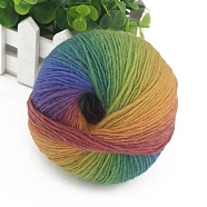 Gradient Color Wool Thread, Section Dyed Icelandic Wool Thread, Soft and Warm, for Hand-woven Shawl Scarf Hat, Colorful, 2mm(YCOR-PW0001-007A-01)