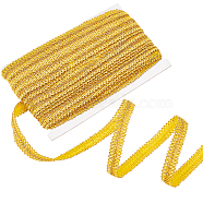 Polyester Grosgrain Ribbon, Garment Accessories, Gold, 5/8 inch(15mm), 18m/card(OCOR-WH0065-23)