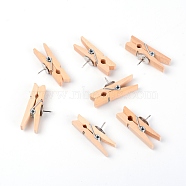 Wood Clothes Clamp, for Clothesline, Home & Office, Bisque, 3.5x1.8x0.95cm, 20pcs/set(TOOL-WH0130-67B)