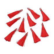 Nylon Tassel Big Pendants, Red, 80~82x7.5~8.5mm, Hole: 5x4.5mm(FIND-Z002-01I)