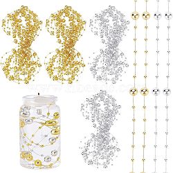 Nbeads 2 Bags 2 Colors Plastic Bead Garland Strand, Great for Door Curtain and Wedding Decoration DIY Material, Round, Mixed Color, 0.2~7.5mm, 1 color/bag(KY-NB0001-32)