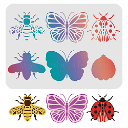 Large Plastic Reusable Drawing Painting Stencils Templates, for Painting on Scrapbook Fabric Tiles Floor Furniture Wood, Rectangle, Insect Pattern, 297x210mm(DIY-WH0202-195)