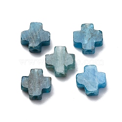 Natural Apatite Beads, Cross, 8x8x3mm, Hole: 1.2mm(G-K369-04M)