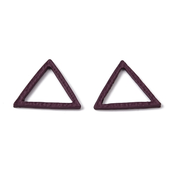 Spray Painted Alloy Linking Rings, Triangle, Purple, 17.5x20x1.5mm, Inner Diameter: 12.5x14mm