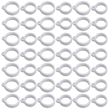 60Pcs 2 Style Silicone Pendant, for Electronic stylus & Lighter Making, Ring, White, 29x13~24.5x7mm, Hole: 3mm, 30pcs/style