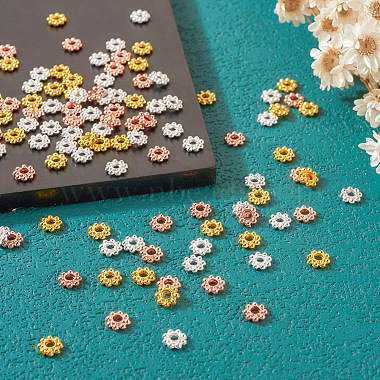 300Pcs 3 Colors Alloy Daisy Spacer Beads(PALLOY-CD0001-11)-6