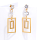 Stainless Steel Dangle Stud Earrings with Cubic Zirconia for Women(US6839)-1
