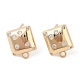 Brass Pave Clear Cubic Zirconia Stud Earring Findings(KK-N256-02G-B)-1