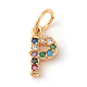 Brass Micro Pave Colorful Cubic Zirconia Charms(X-ZIRC-F092-01-P)-1