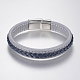 Braided Leather Cord Bracelets(BJEW-H561-07B)-1