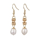 Oval Natural Pearl Dangle Earrings(EJEW-JE05614-01)-1