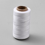 260M Waxed Polyester Cord, Flat, White, 1x0.3mm, about 284.34 Yards(260m)/Roll(OCOR-WH20003-109B)