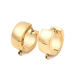 304 Stainless Steel Huggie Hoop Earring Findings, Ion Plating(IP), with Loop, Real 18K Gold Plated, 14.5x13x6mm, Hole: 1mm, Pin: 0.9mm(STAS-C161-04G)