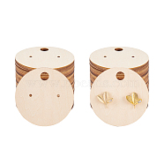 Wood Earring Display Card with Hanging Hole, Jewelry Display Cards for Earring Display, Flat Round, 5x0.3cm, Hole: 2mm and 7.1mm, 30pcs/set(DIY-WH0320-20H)