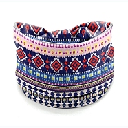 Polyester Boho Stretch Wide Knot Turban Headband, Yoga Head Wraps Elastic Headband for Women and Girls, Pink, 240x150mm(PW-WG30577-08)