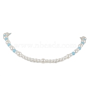 Acrylic Pearl & Luminous Beaded Necklaces for Women, WhiteSmoke, 14.37 inch(36.5cm)(NJEW-JN04909)