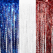 3Pcs 3 Colors Plastic Foil Fringe Curtains, Wavy Tinsel Wall Backdrops, for Birthday Wedding Party Christmas Baby Shower Decorations, Mixed Color, 1000x2000x0.1mm, 1pc/color(AJEW-NB0005-16)