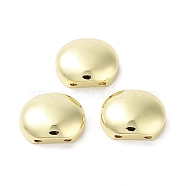 Oval Brass Beads, Cadmium Free & Lead Free, Long-Lasting Plated, Real 18K Gold Plated, 14.5x18x4.5mm, Hole: 1.5mm(KK-E102-25G-03)