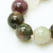 Natural Tourmaline Beads strands, Round, 4mm, Hole: 1mm(G-C068-4mm-8)