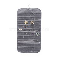 Non-Woven Fabrics Jewelry Hanging Display Bags, Wall Shelf Wardrobe Storage Bags, with Rotating Hook and Transparent PVC 80 Grids, Gray, 85x43x0.15cm(AJEW-C012-01B)