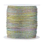 6-Ply Macaron Color Metallic Cord, for Jewelry Making, Round, Colorful, 0.4mm, about 54.68 Yards(50m)/Roll(MCOR-CJ0001-03D-02)