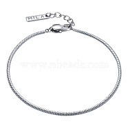 Stainless Steel Snake Chains Bracelets for Men, Stainless Steel Color(KO0407-2)