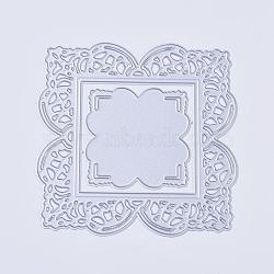 Carbon Steel Cutting Dies Stencils, for DIY Scrapbooking/Photo Album, Decorative Embossing DIY Paper Card, Square, Matte Platinum Color, 104x104.5x0.8mm(DIY-K014-06)