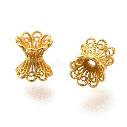 925 Sterling Silver Beads, Flower, Real 18K Gold Plated, 6x5.4x4mm, Hole: 1mm(STER-B006-15G)