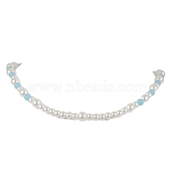 Acrylic Pearl & Luminous Beaded Necklaces for Women, WhiteSmoke, 14.37 inch(36.5cm)(NJEW-JN04909)