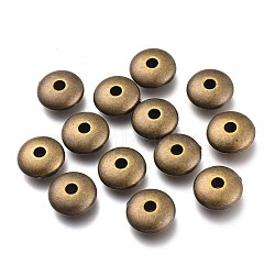 CCB Plastic Beads, Flat Round/Disc, Antique Bronze, 13x5mm, Hole: 3mm(CCB-O004-02AB)
