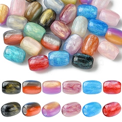 30Pcs 3 Styles Resin European Beads, Large Hole Beads, Mixed Styles, Barrel, Mixed Color, 16x12mm, Hole: 5.2mm, 10pcs/color(RESI-FS0001-71)