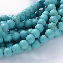 Synthetic Turquoise Beads Strands, Round, Turquoise, 12mm, Hole: 1.5mm, about 490pcs/1000g(TURQ-S192-12mm-2)