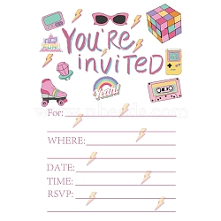 Invitation Cards, for Birthday Wedding Party, Rectangle with Word You're Invited, Violet, 15.2x10.1cm(DIY-WH0208-010)