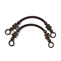 Wood Beads Bag Handles, for Bag Handles Replacement Accessories, Coconut Brown, 485x14mm, Hole: 27mm(FIND-H209-02B)