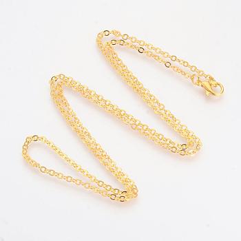 Brass Cable Chains Necklaces, Golden, 23.6 inch(60cm)