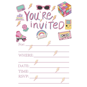 Invitation Cards, for Birthday Wedding Party, Rectangle with Word You're Invited, Violet, 15.2x10.1cm